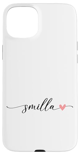 Smilla Name Vorname Kalligrafie Herzlinie Weiss Pastell Rosa Hülle für iPhone 15 Plus von Kalligrafie Personalisierte Vornamen
