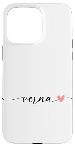 Verna Name Vorname Kalligrafie Herzlinie Weiss Pastell Rosa Hülle für iPhone 15 Pro Max Verna Name Vorname Kalligrafie Herzlinie Weiss Pastell Rosa Hülle für iPhone 15 Pro Max von Kalligrafie Personalisierte Vornamen