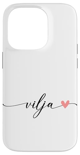 Vilja Name Vorname Kalligrafie Herzlinie Weiss Pastell Rosa Hülle für iPhone 14 Pro Vilja Name Vorname Kalligrafie Herzlinie Weiss Pastell Rosa Hülle für iPhone 14 Pro von Kalligrafie Personalisierte Vornamen