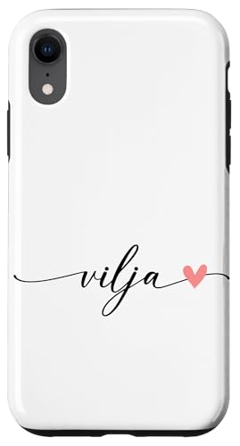 Vilja Name Vorname Kalligrafie Herzlinie Weiss Pastell Rosa Hülle für iPhone XR Vilja Name Vorname Kalligrafie Herzlinie Weiss Pastell Rosa Hülle für iPhone XR von Kalligrafie Personalisierte Vornamen