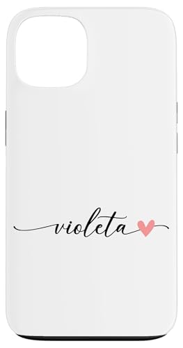 Violeta Name Vorname Kalligrafie Herzlinie Pastell Rosa Hülle für iPhone 13 Violeta Name Vorname Kalligrafie Herzlinie Pastell Rosa Hülle für iPhone 13 von Kalligrafie Personalisierte Vornamen