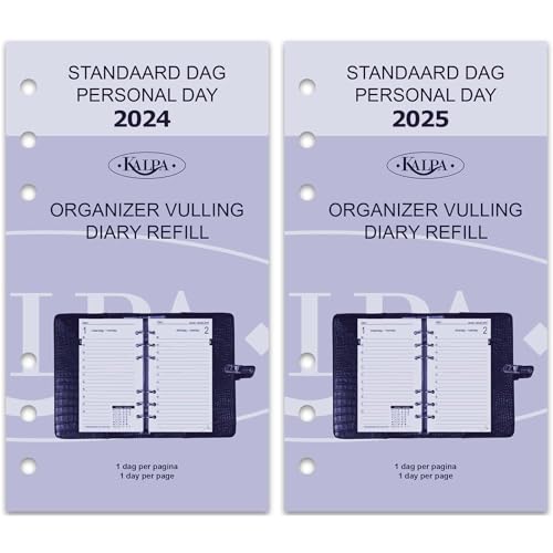 Kalpa 6 Ringbuch Agenda Nachfüllen Personal Organizer Terminplaner Einlage Kalendereinlage, 2024 2025, B6 Persönlich, 1 Tag auf 1 Seite von Kalpa