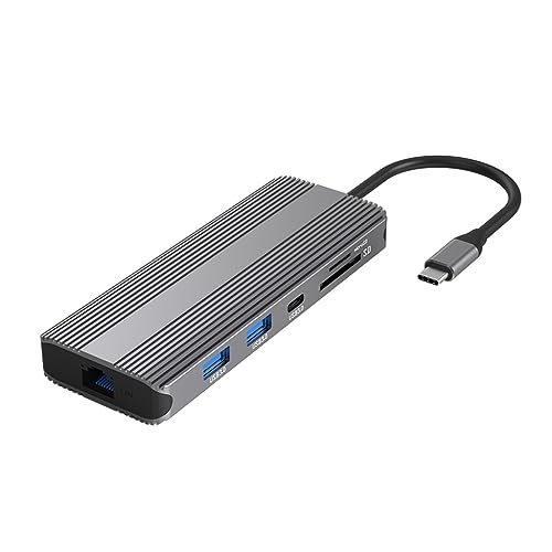 10 in 1 TypeC USB HUB zu HDMI 2.1 HDMI 2.0 HDTV RJ45 1000M PD100W TF SD Reader TypeC Ladeadapter HP105 für Laptop SSDs von Kalttoy