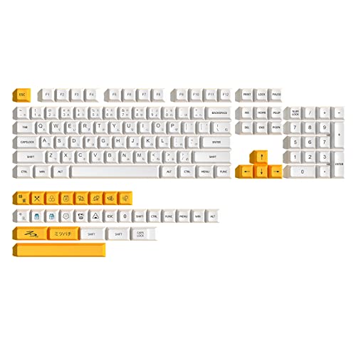 132 Tasten/Set XDA-Profil-Tastenkappen mit Milchmotiven, PBT-Farbstoff-Sublimationstastenkappen für MX Cherry, mechanische Tastatur, Milchtastenkappen, Xda-Profil von Kalttoy