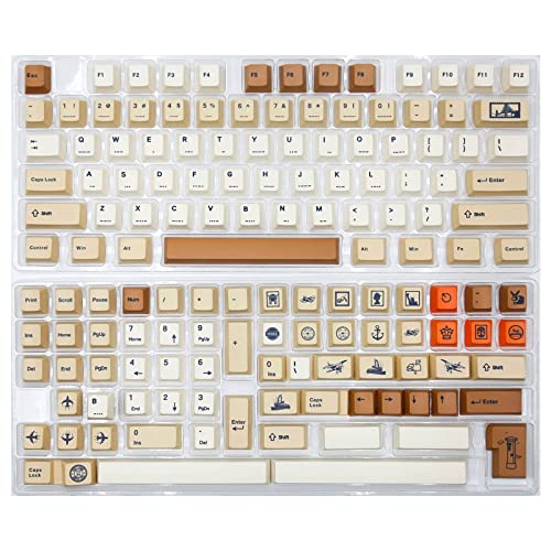 143 Tasten Retro Briefmarken Thema Tastenkappen PBT Sublimation Kirsche Profil Tastenkappen Für Mechanische Tastatur DIY Tastenkappe Pbt Farbstoff Sublimation Tastenkappen von Kalttoy