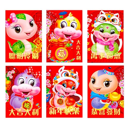 30 Stück chinesische Neujahrsumschläge, einzigartige Neujahrs-Umschläge mit Schlangenmotiv für 2025 Festlichkeiten von Kalttoy