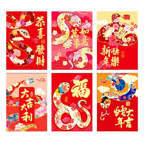 30 Stück chinesische Neujahrsumschläge, einzigartige Neujahrs-Umschläge mit Schlangenmotiv für 2025 Festlichkeiten von Kalttoy