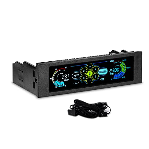 50 W Multifunktions-PC-CPU-Lüfter-Controller für LCD-Lüfter, Temperatur-Geschwindigkeitseinsteller, Frontplatte, 13,3 cm (5,25 Zoll) Schacht von Kalttoy