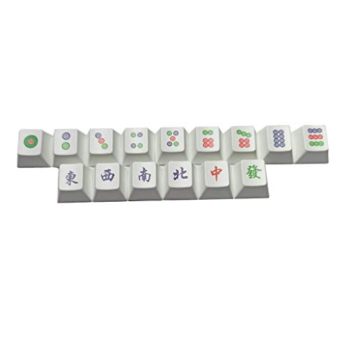 Mahjong-Tastenkappen für mechanische Tastatur, Persönlichkeit, Farbstoff-Sublimation, PBT-Tastenkappen, Durab-Tastenkappen, niedlich, 15 Stück von Kalttoy