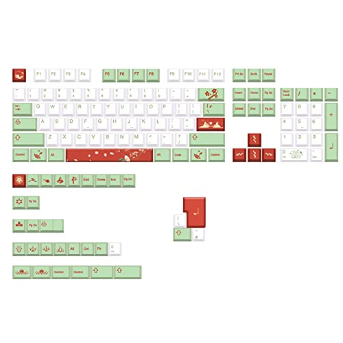 PBT DYE SUB Cherry Tastenkappen mit 136 Tasten, für Gk61/64/68/84/980/104/108, mechanische Tastatur, Persönlichkeit, Elster für Key C, mechanische Tastatur-Tastenkappen, Xda Pbt, niedliche von Kalttoy