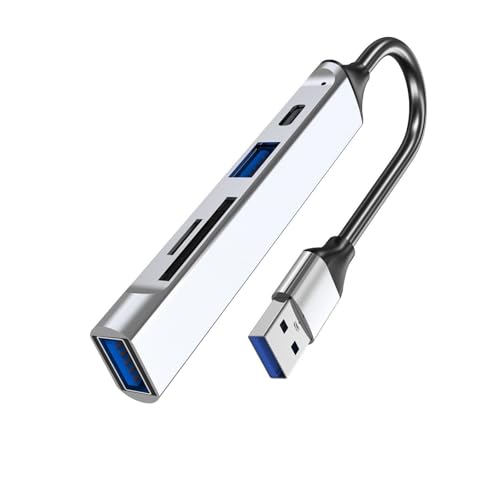 USB-Hubs mit Typ-C-Daten, USB 3.0 2.0 und Kartenleser, Kartenleser für Büro, Schule und Einkaufszentrum von Kalttoy