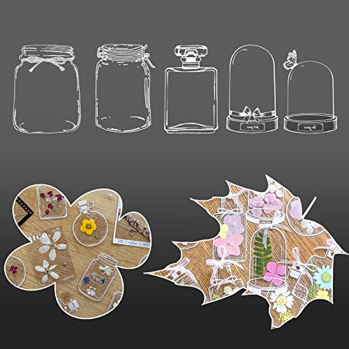 Transparente Lesezeichen Getrocknete Blumen, Kaluofan 20 Stück Lesezeichen Kinder, Lesezeichen Personalisiert,Glaswaren Aufkleber Bookmark,DIY Lesezeichen, Glasflasche Wunschflasche Aufkleber von Kaluofan