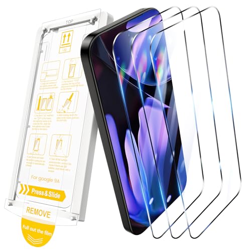 [3Stück]Kamita Hartglas Schutzfolie Kompatibel mit Google Pixel 9A, Kratzfest HD Klare Blasenfrei Vollflächige Glasschutzfolie for Pixel 9a Displayschutzfolie, 9H Härte Schutzglas mit Montagewerkzeug von Kamita