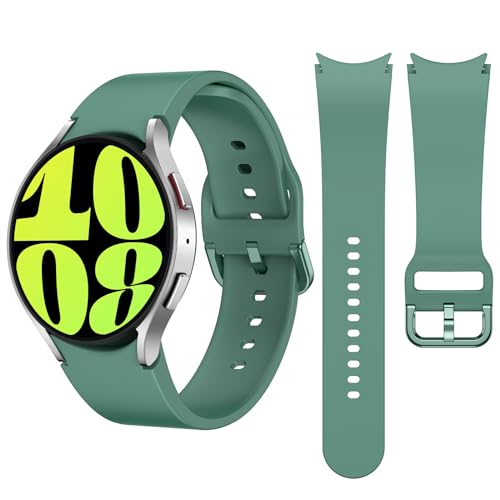 Kamita Ersatzarmbänder Kompatibel mit Samsung Galaxy Watch 6/Watch 5/Watch 4, 20mm Weiches Silikonband für Galaxy Watch 6 Classic/Watch 5 Pro, Wasserdichte Sport Armband für Damen und Herren (Grün) von Kamita