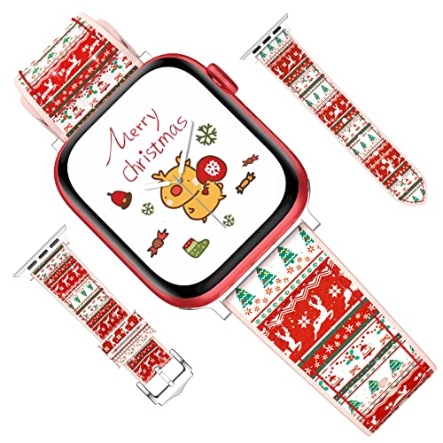 Kamita Weihnachten Ersatzarmband für Apple Watch Armband 49mm 46mm 45mm 44mm 42mm, Silikon Einstellbar Armbänder Xmas Uhrenarmbänder Christmas Ersatzarmbänder für iWatch 10 9 8 (Weihnachten Pullover) Kamita Weihnachten Ersatzarmband für Apple Watch Armband 49mm 46mm 45mm 44mm 42mm, Silikon Einstellbar Armbänder Xmas Uhrenarmbänder Christmas Ersatzarmbänder für iWatch 10 9 8 (Weihnachten Pullover) von Kamita