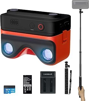 KanDao 3D Digitalkamera, 2.54" Touchscreen 60Mbps Stereoskopische Kamera, Bildstabilisierung Stabilisierung, 3D Foto & Video, Vlog VR Kamera, QooCam EGO, Schwarz, Reise-Kit von KanDao