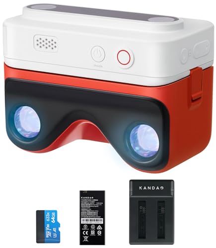 KanDao 3D-Kamera, 3D Sofortbild-Digitalkamera, 180 Grad stereoskopische Kamera, 3D-Videokamera für VR-Gerät mit 2,54-Zoll-Touchscreen, QooCam EGO, Weißes, Reise-Kit von KanDao
