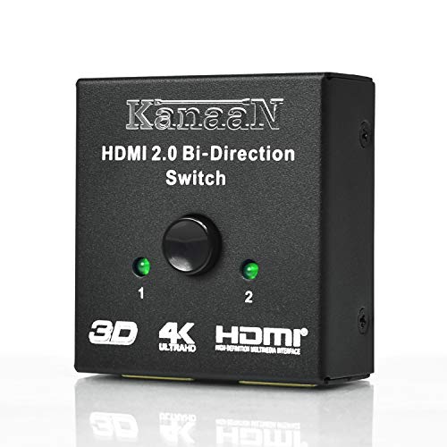 KanaaN HDMI 2.0 Bi-Direction Switch | 2 auf 1 oder 1 auf 2 | Unterstützt 4K 3D HDMI 2.0 HDCP 2.2 | Für DVD- oder Blu-ray-Player, Xbox, Playstation, TV, Monitore etc. KanaaN HDMI 2.0 Bi-Direction Switch | 2 auf 1 oder 1 auf 2 | Unterstützt 4K 3D HDMI 2.0 HDCP 2.2 | Für DVD- oder Blu-ray-Player, Xbox, Playstation, TV, Monitore etc. von KanaaN