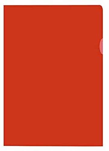 Kangaro K-34011 PP-Kunstoff Aktenhülle/Plastikhülle DIN A4 genarbt Transparent Rot extra stark (120 µ), 31x21.6x0.4 von Kangaro