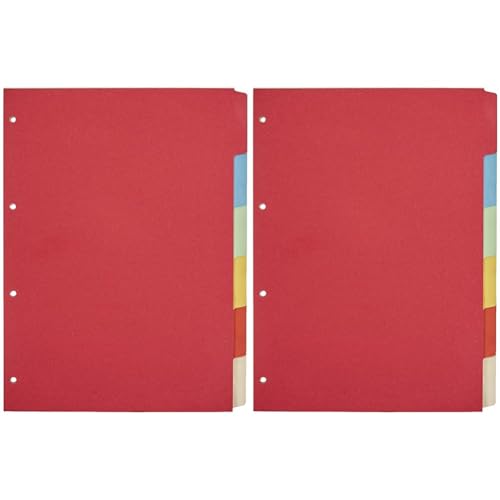 Kangaro Karton-Register DIN A4 blanko beschreibbar. 180 g/m² Manilla recycelter Karton. 6 teilig (Packung mit 2) von Kangaro