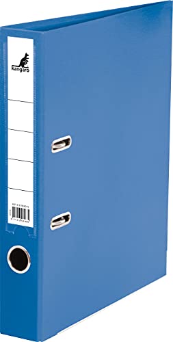 Kangaro PP Kunststoff Ordner 5 cm Rückenbreite DIN A4. Farbe Blau (Ringordner, Aktenordner, Briefordner) von Kangaro