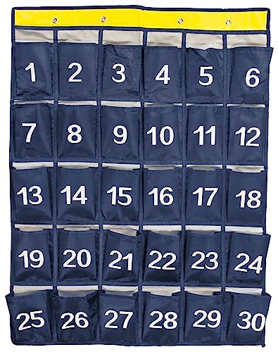 Kangaro nummerierte Taschen, Klassenzimmer Handy-Taschen Um an der Tür oder an der Wand aufzuhängen, mit mitgelieferten Haken. 30 Fächer 79 x 60 cm von Kangaro