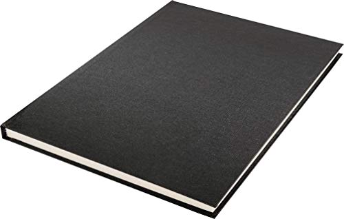 Notizbuch Kangaro A4 Blanko, Schwarz Leinen-Cover, 80 Blatt, 140 g cremeweiss Papier von Kangaro