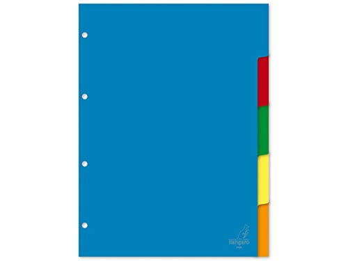 Register Kangaro A4 blanko 2/4r PP 120 micron 4r. 5tlg sortiert Tabs von Kangaro