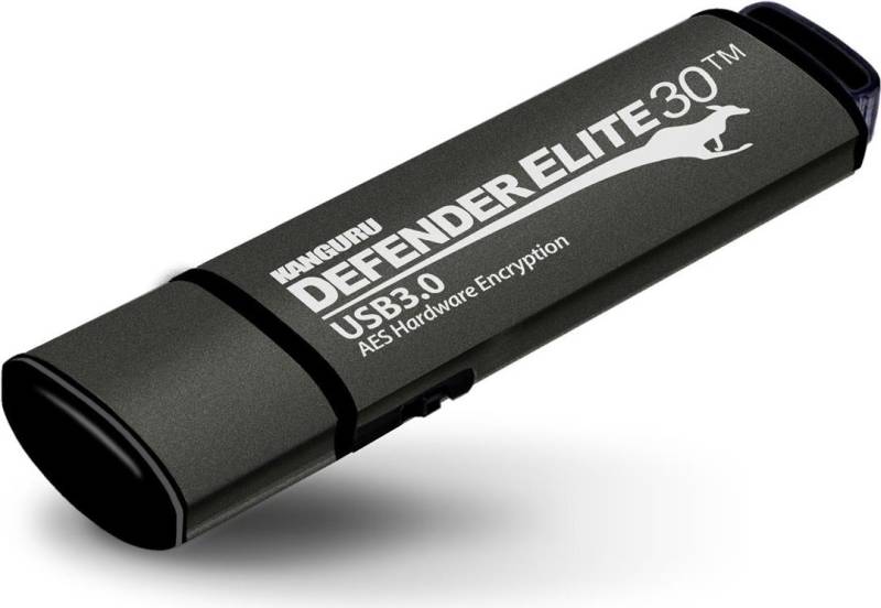 Kanguru Defender Elite30 - USB-Flash-Laufwerk - verschlüsselt - 512 GB - USB 3.2 Gen 1 - Schwarz - TAA-konform (KDFE30-512G) von Kanguru
