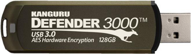 Kanguru Encrypted Defender 3000 - USB-Flash-Laufwerk - verschlüsselt - 32 GB - USB 3.2 Gen 1 - FIPS 140-2 Level 3 - TAA-konform (KDF3000-32G) von Kanguru