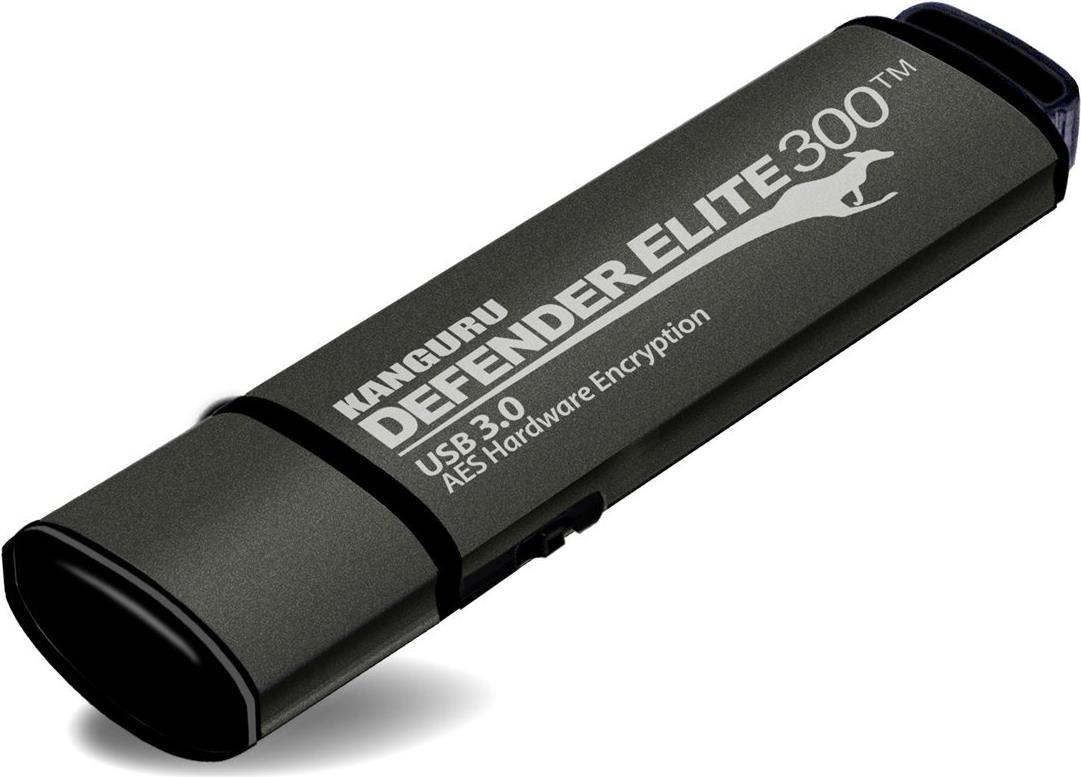 Kanguru Encrypted Defender Elite300 - USB-Flash-Laufwerk - verschlüsselt - 512 GB - USB 3.2 Gen 1 - FIPS 140-2 Level 2 - Schwarz - TAA-konform (KDFE300-512G) von Kanguru