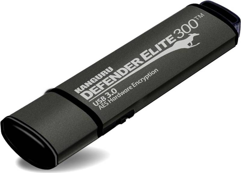 Kanguru Encrypted Defender Elite300 - USB-Flash-Laufwerk - verschlüsselt - 512 GB - USB 3.2 Gen 1 - FIPS 140-2 Level 2 - Schwarz - TAA-konform (KDFE300-512G) von Kanguru