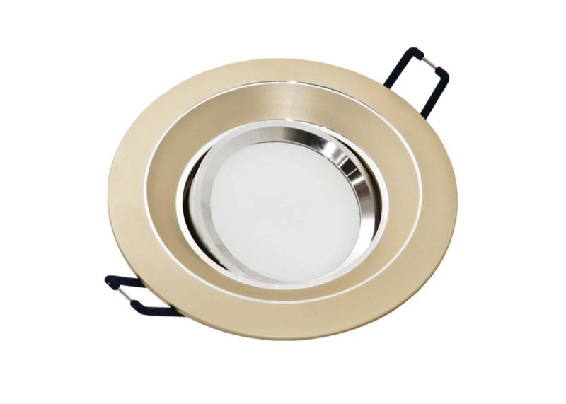 LED Einbaustrahler Set GU10 Aluminium rund gold matt mit Marken LED Spot LC Light 3 Watt Glas von LC Light & Kanlux