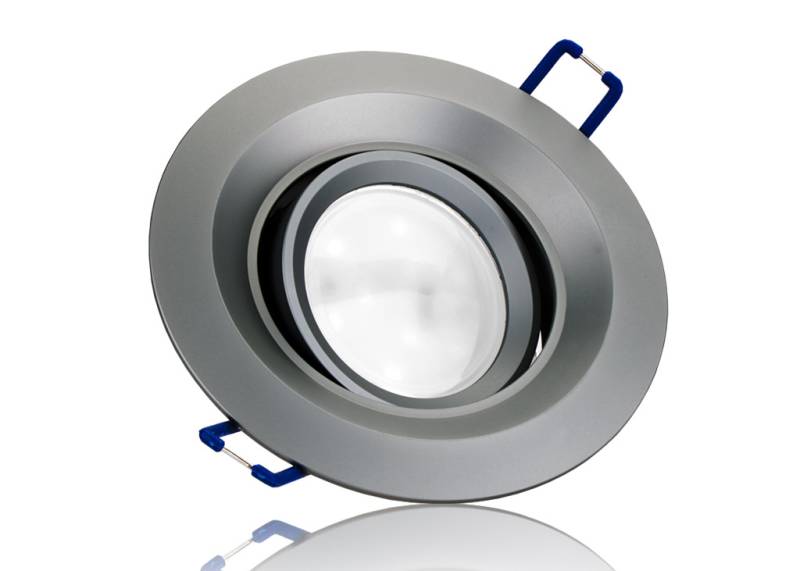 LED Einbaustrahler Set GU10 Aluminium rund grau matt mit Marken LED Spot Kanlux TOMIV2 7 Watt von Kanlux