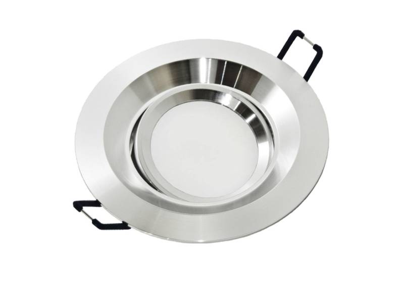 LED LED Einbaustrahler Set GU10 Aluminium rund silber matt mit Marken LED Spot LC Light 3 Watt Glas von LC Light & Kanlux