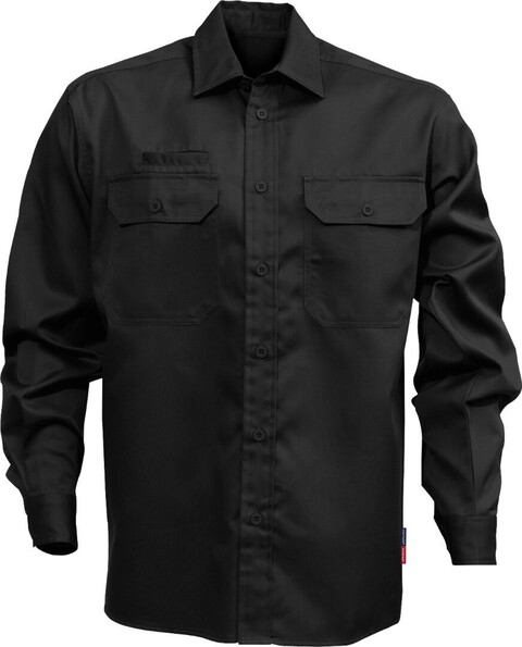 Kansas Baumwoll-Hemd Langarm 7386 BKS Schwarz GR-M von Kansas