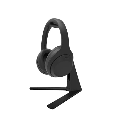 Kanto H3 Universal Desktop Headphone and Headset Stand with Silicone Padding & Adapter Holder | 9.9 kg Weight Capacity | Curved Silicone Cradle | Black Kanto H3 Universal Desktop Headphone and Headset Stand with Silicone Padding & Adapter Holder | 9.9 kg Weight Capacity | Curved Silicone Cradle | Black von Kanto