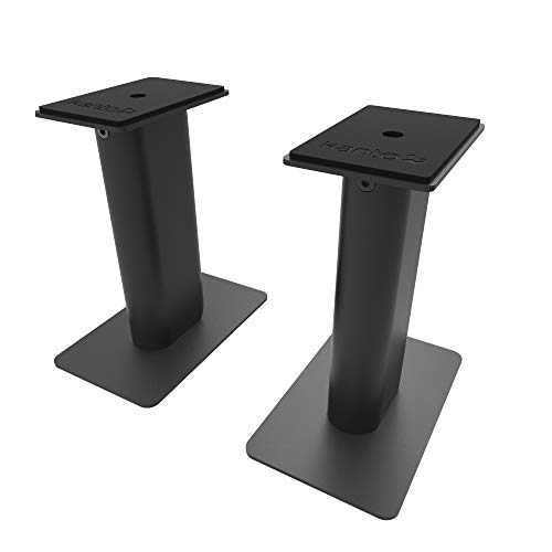 Kanto SP9 Rising Desktop Speaker Stands for Small/Medium Bookshelf Speakers and Medium Studio Monitors | 9-inch | Rotating Top Plate & Hidden Cables | 1/4"-20 Mounting | Pair | Black von Kanto