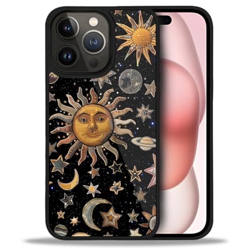 Kapadiy Schutzhülle für iPhone 15 Pro, Mond und Sterne, Vintage-Mosaik für Männer und Frauen, rutschfest, Fallschutz, Ecken, 15,5 cm (6,1 Zoll) Kapadiy Schutzhülle für iPhone 15 Pro, Mond und Sterne, Vintage-Mosaik für Männer und Frauen, rutschfest, Fallschutz, Ecken, 15,5 cm (6,1 Zoll) von Kapadiy