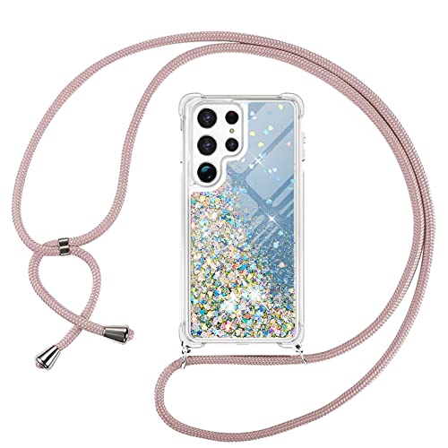 Handykette Hülle Samsung Galaxy S22 Ultra Case Flüssig Bewegende Treibsand Glitter kompatibel mit Liquid Cover - Handy-Kette Handy Handyhülle mit Kordel Umhängen -Band Halsband Lanyard/Necklace Handykette Hülle Samsung Galaxy S22 Ultra Case Flüssig Bewegende Treibsand Glitter kompatibel mit Liquid Cover - Handy-Kette Handy Handyhülle mit Kordel Umhängen -Band Halsband Lanyard/Necklace von Kaply