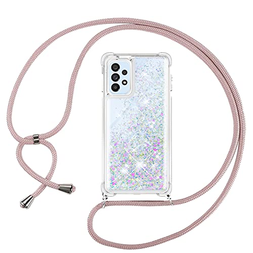 Kaply Handykette Handyhülle Case Flüssig Bewegende Treibsand Glitter kompatibel mit Samsung Galaxy A53 Liquid Cover,Handy-Kette Handy Hülle Kordel Umhängen -Band Halsband Lanyard/Necklace,Roségold 1 Kaply Handykette Handyhülle Case Flüssig Bewegende Treibsand Glitter kompatibel mit Samsung Galaxy A53 Liquid Cover,Handy-Kette Handy Hülle Kordel Umhängen -Band Halsband Lanyard/Necklace,Roségold 1 von Kaply