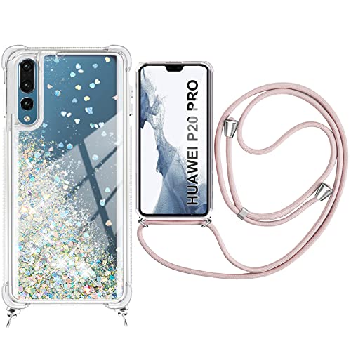 Kaply Handykette für Huawei P20 Pro Hülle mit Band,Handyhülle Glitzer Treibsand Necklace Silikon Stoßfest mit Kordel Umhängenband-Gold Kaply Handykette für Huawei P20 Pro Hülle mit Band,Handyhülle Glitzer Treibsand Necklace Silikon Stoßfest mit Kordel Umhängenband-Gold von Kaply