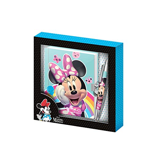 Minnie Maus Rainbow-Geschenkbox Tagebuch mit Schloss und Stift, Mehrfarbig von Karactermania