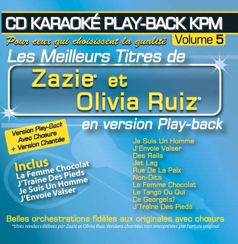 CD Karaoké Play-Back KPM Vol. 05 'Zazie & Olivia Ruiz' von Karaoké Paris Musique