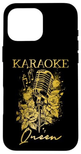 Karaoke Königin Sänger Vintage Mikrofon Blumen Hülle für iPhone 16 Pro Max Karaoke Königin Sänger Vintage Mikrofon Blumen Hülle für iPhone 16 Pro Max von Karaoke Queen - Singer Apparel Co.
