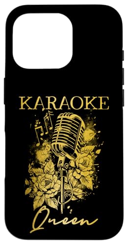 Karaoke Königin Sänger Vintage Mikrofon Blumen Hülle für iPhone 16 Pro Karaoke Königin Sänger Vintage Mikrofon Blumen Hülle für iPhone 16 Pro von Karaoke Queen - Singer Apparel Co.