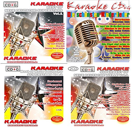 Karaoke CD+G Party Set 3 - Neue Deutsche Superstars - Neue Deutsche Welle - Kinderlieder von Karaokesuperstar.de / Karaokefun
