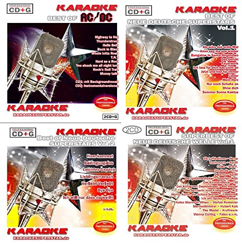 Karaoke CD+G Party Set 8 - Neue Deutsche Superstars - Neue Deutsche Welle - AC/DC von Karaokesuperstar.de / Karaokefun
