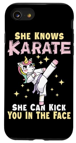 She Knows Karate Design für Kickboxer Hülle für iPhone SE (2020) / 7 / 8 von Karate Design Ideas For Martial Artists