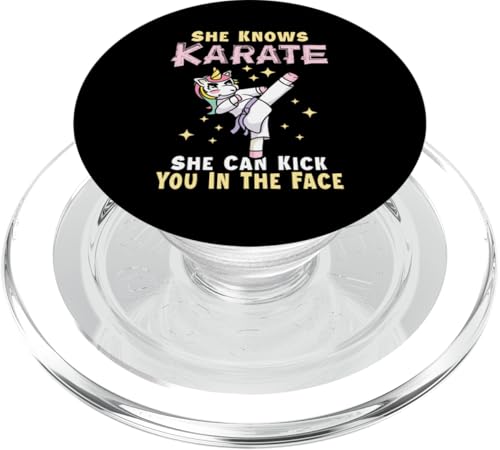 She Knows Karate Design für Kickboxer PopSockets PopGrip für MagSafe von Karate Design Ideas For Martial Artists